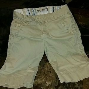 Khaki knee length shorts size 4